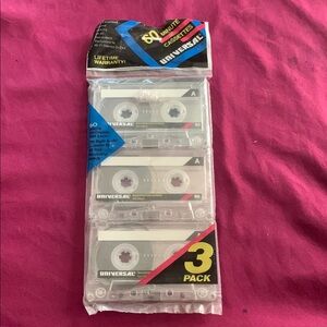 Universal Clear Audio Cassette Tapes - 3 Pack